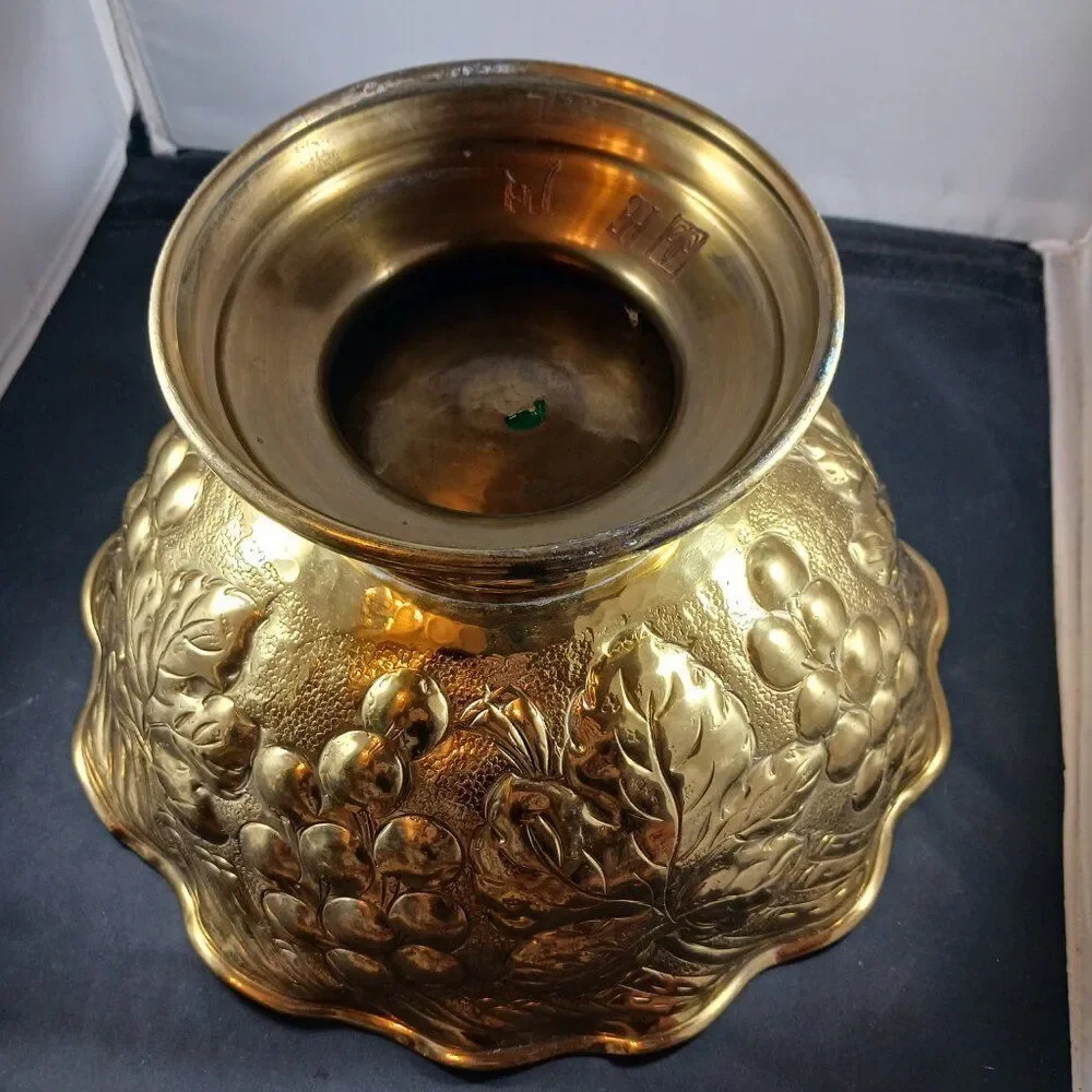 Brass Vintage Pedestal Large Bowl